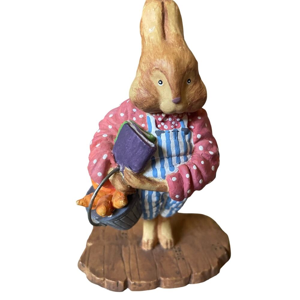 Dept 56 General Store School Girl Bunny Rabbit Bucket Carrots School Book 5 inch - Picture 5 of 7